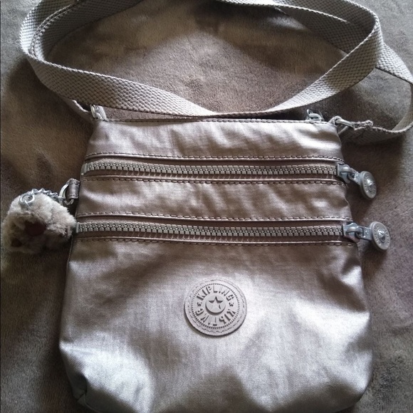 NWOT Kipling Keiko metallic pewter crossbody bag 🐒 - Picture 1 of 10